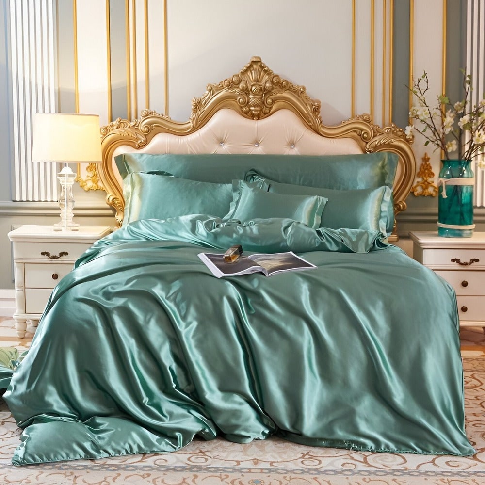 Breathable Mulberry Silk Duvet Cover Set with Pillowcases