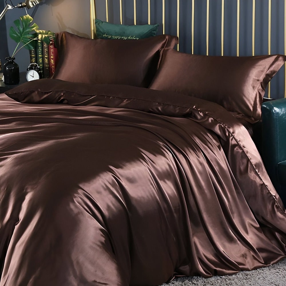 Breathable Mulberry Silk Duvet Cover Set with Pillowcases
