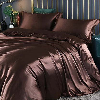 Breathable Mulberry Silk Duvet Cover Set with Pillowcases