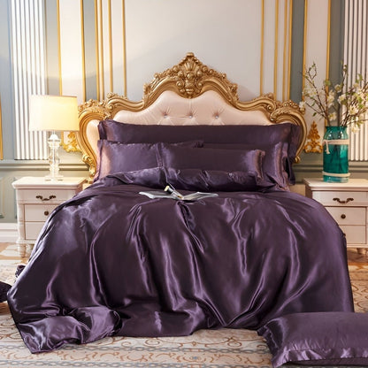 Breathable Mulberry Silk Duvet Cover Set with Pillowcases