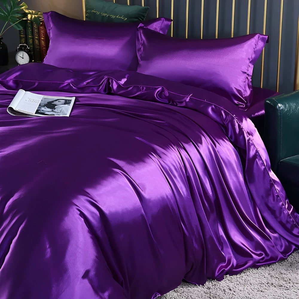 Breathable Mulberry Silk Duvet Cover Set with Pillowcases