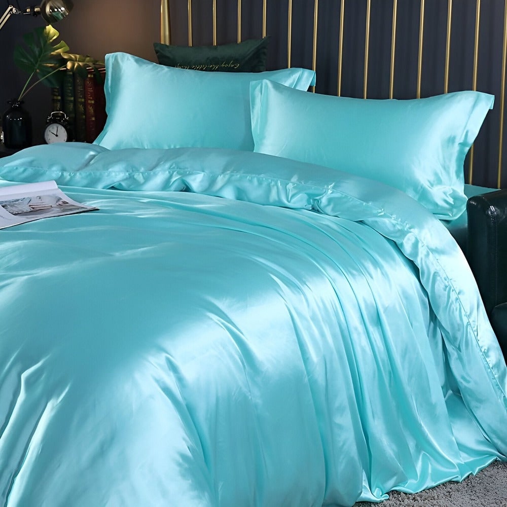 Breathable Mulberry Silk Duvet Cover Set with Pillowcases
