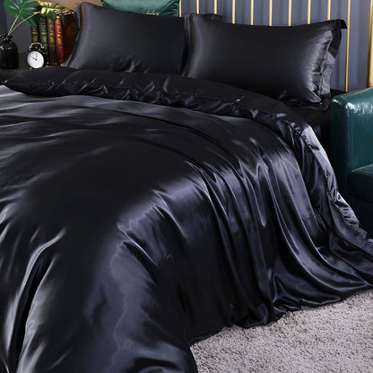 Breathable Mulberry Silk Duvet Cover Set with Pillowcases