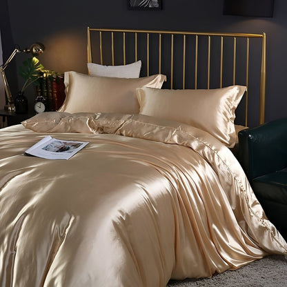Breathable Mulberry Silk Duvet Cover Set with Pillowcases