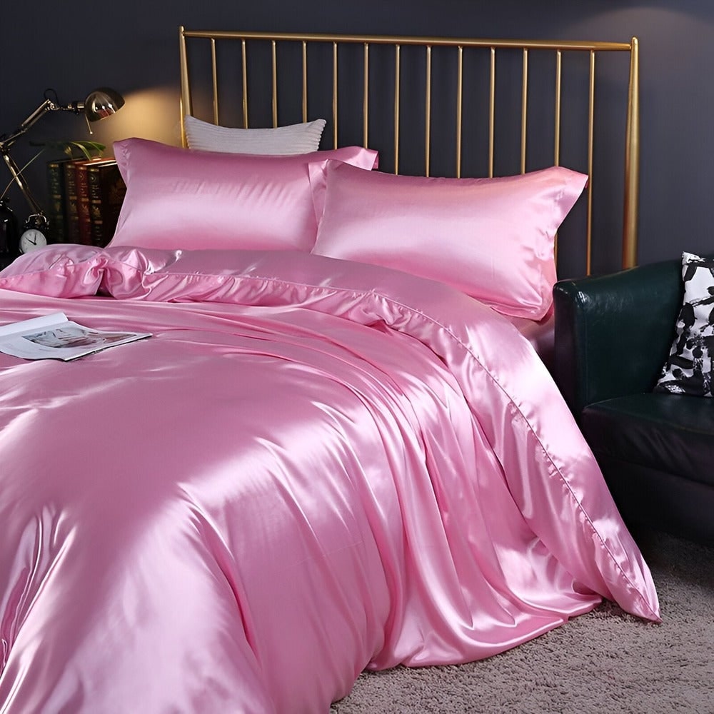 Breathable Mulberry Silk Duvet Cover Set with Pillowcases