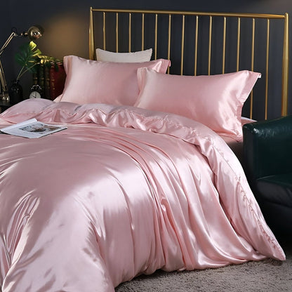 Breathable Mulberry Silk Duvet Cover Set with Pillowcases