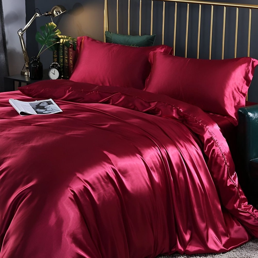Breathable Mulberry Silk Duvet Cover Set with Pillowcases