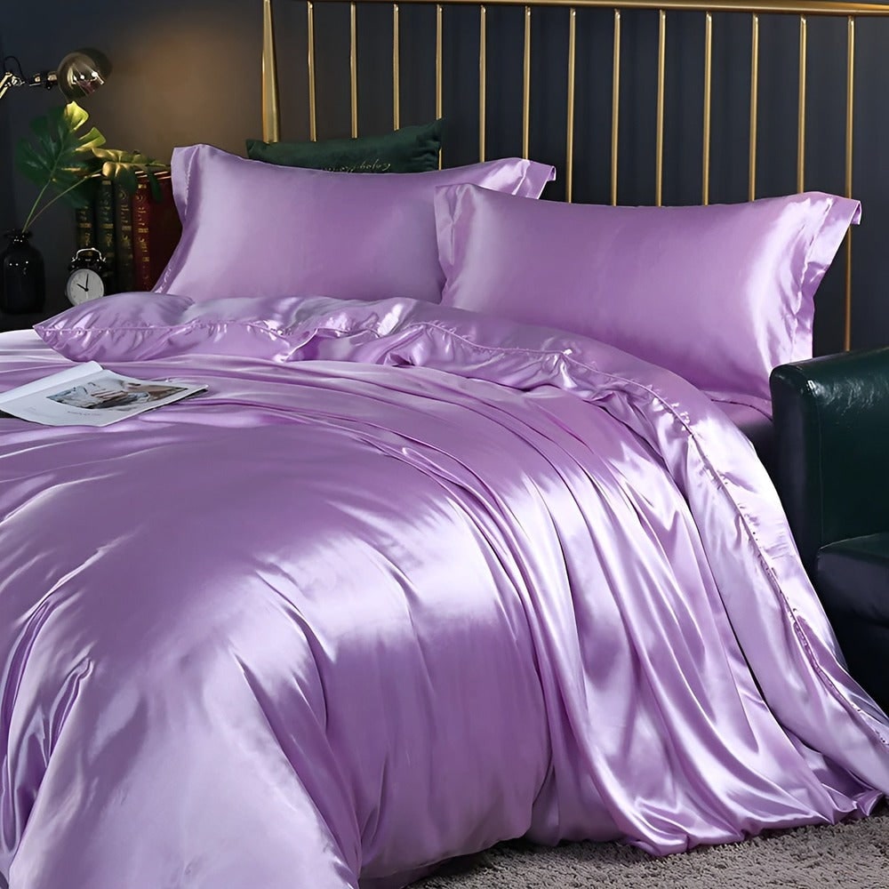 Breathable Mulberry Silk Duvet Cover Set with Pillowcases