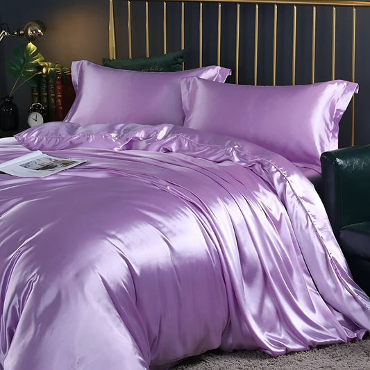 Breathable Mulberry Silk Duvet Cover Set with Pillowcases