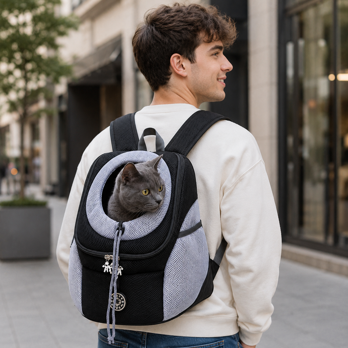 Breathable Pet Carrier Backpack for Small Dogs Cats Travel Hiking Walking
