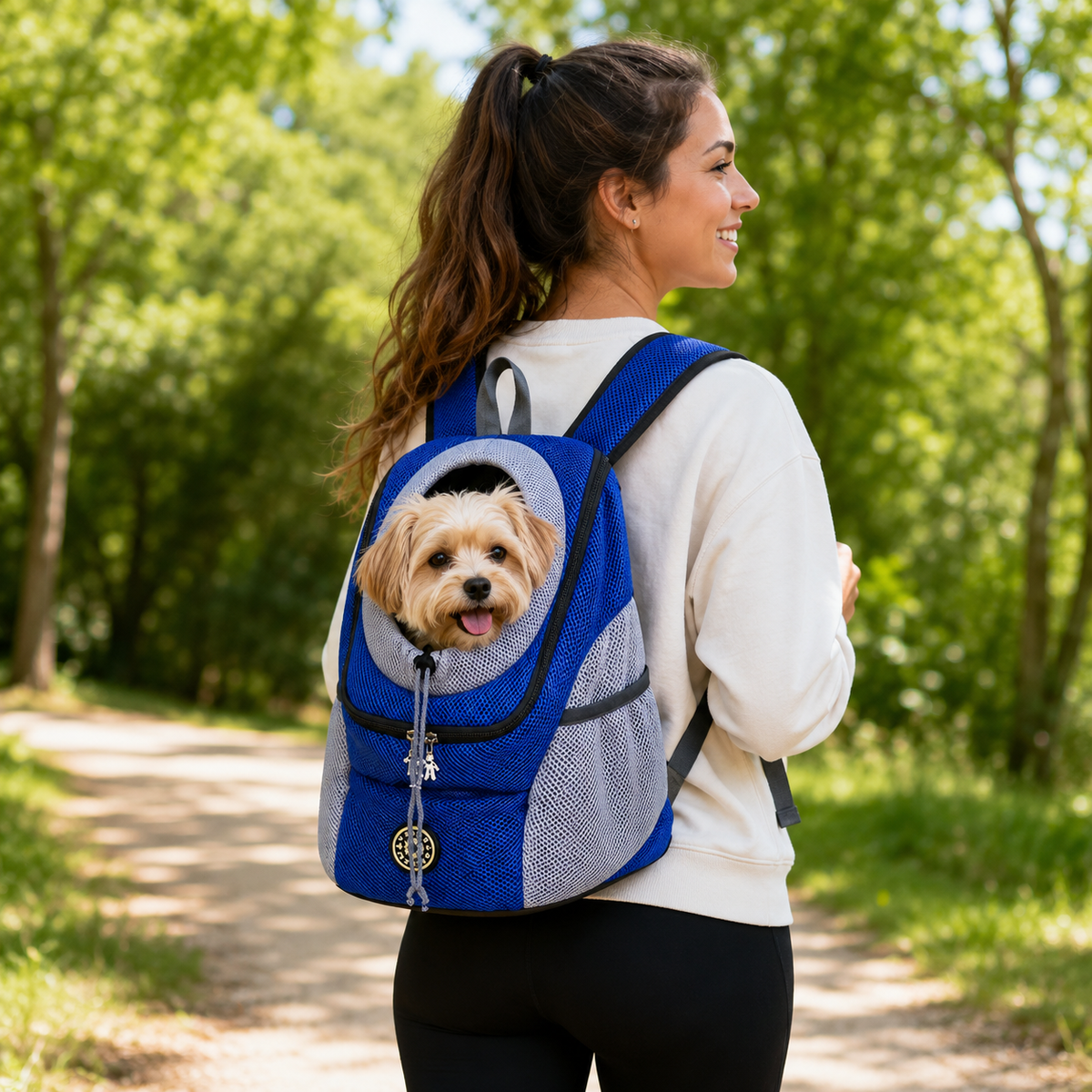 Breathable Pet Carrier Backpack for Small Dogs Cats Travel Hiking Walking