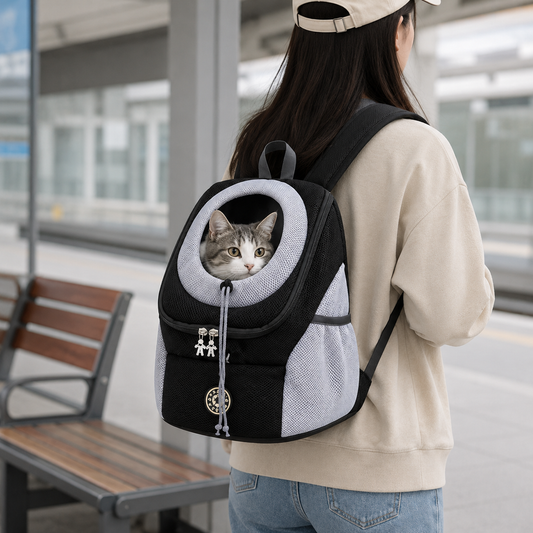Breathable Pet Carrier Backpack for Small Dogs Cats Travel Hiking Walking
