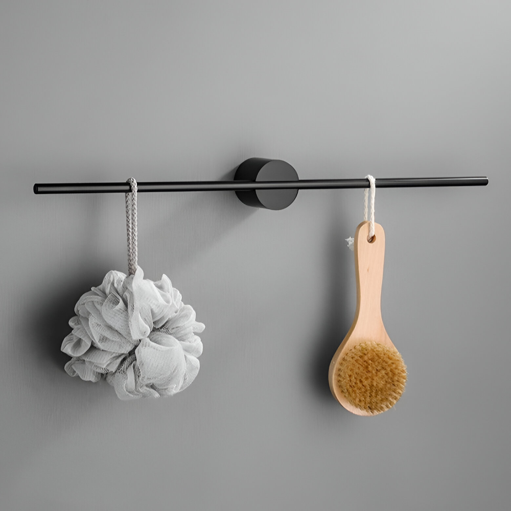 Brushed Aluminum Towel Rack Wall Mounted Bathroom Towel Bar Storage Shelf