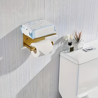 Brushed Gold Towel Rail Stainless Steel Wall Mounted Bathroom Rack