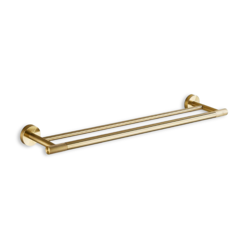 Brushed Gold Towel Rail Stainless Steel Wall Mounted Bathroom Rack