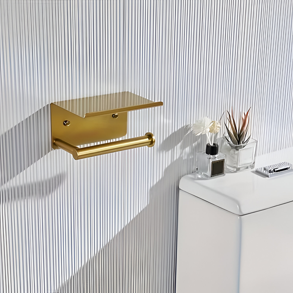 Brushed Gold Towel Rail Stainless Steel Wall Mounted Bathroom Rack