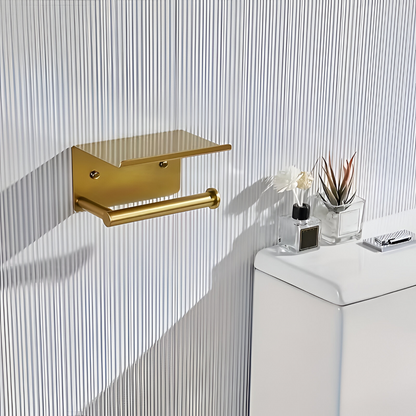 Brushed Gold Towel Rail Stainless Steel Wall Mounted Bathroom Rack
