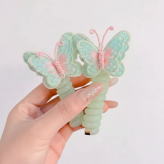 Butterfly Spiral Hair Ties Cute Coil Hair Bands for Girls