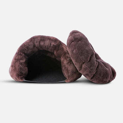Calming Cave Dog Bed Soft Plush Pet Hideaway Bed