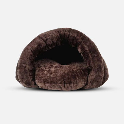 Calming Cave Dog Bed Soft Plush Pet Hideaway Bed