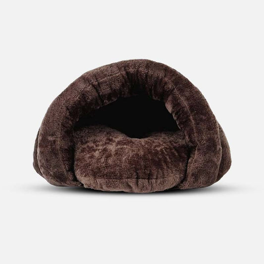 Calming Cave Dog Bed Soft Plush Pet Hideaway Bed