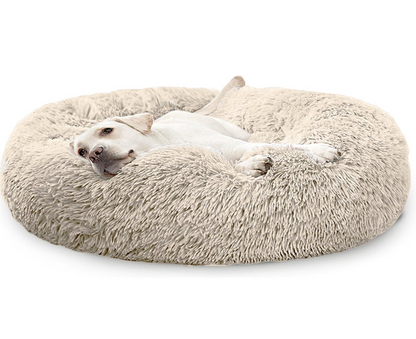 Calming Donut Dog Bed Plush Pet Cushion Nest