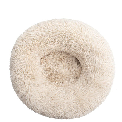 Calming Donut Dog Bed Plush Pet Cushion Nest