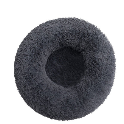 Calming Donut Dog Bed Plush Pet Cushion Nest