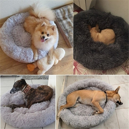 Calming Donut Dog Bed Plush Pet Cushion Nest
