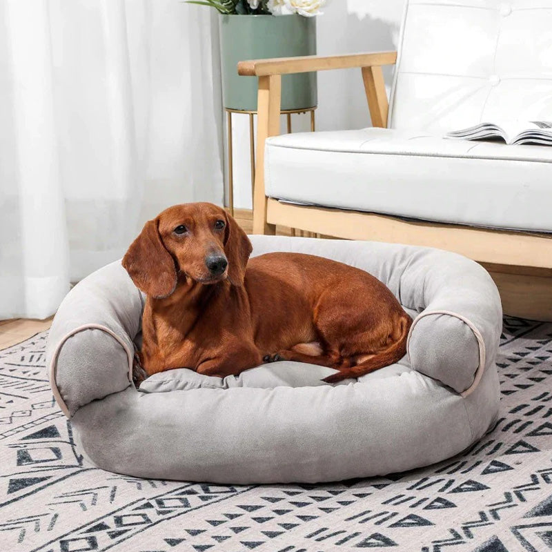 Calming Orthopedic Dog Bed Soft Plush Pet Sofa Cushion