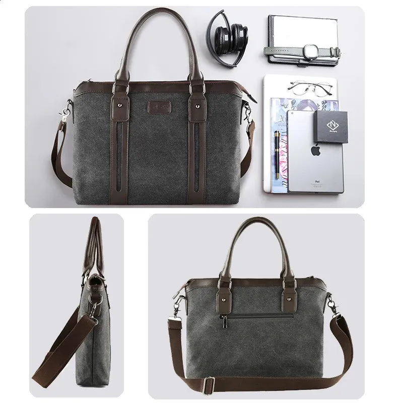 Canvas Crossbody Shoulder Bag Vintage Style Durable Everyday Tote