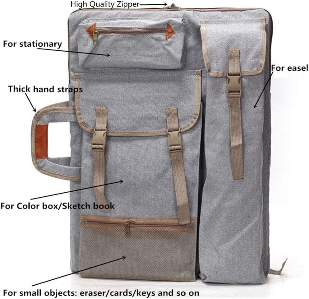 Canvas Drawing Board Backpack Artist Storage Bag Art Supplies Carry Case