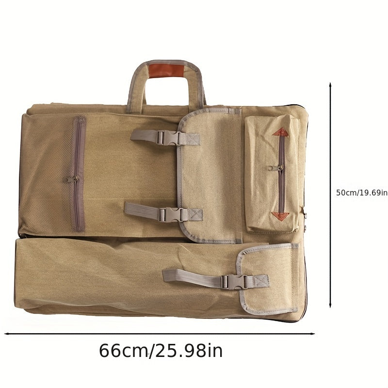 Canvas Drawing Board Backpack Artist Storage Bag Art Supplies Carry Case