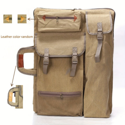 Canvas Drawing Board Backpack Artist Storage Bag Art Supplies Carry Case
