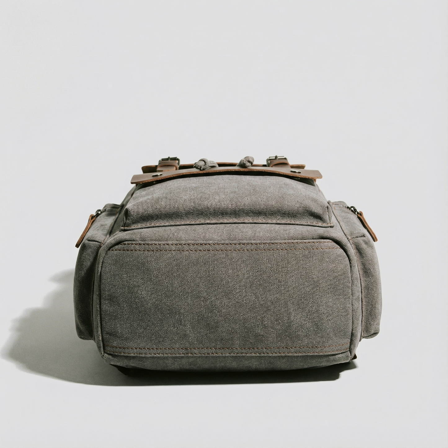 Canvas Leather Laptop Backpack Retro Travel School Bag