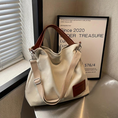 Canvas Shoulder Bag Minimalist Everyday Crossbody Tote