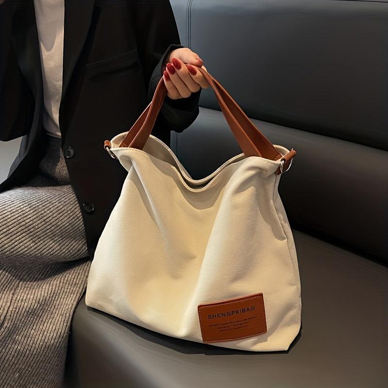 Canvas Shoulder Bag Minimalist Everyday Crossbody Tote