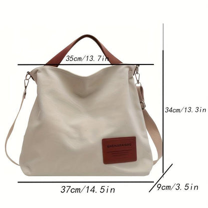 Canvas Shoulder Bag Minimalist Everyday Crossbody Tote