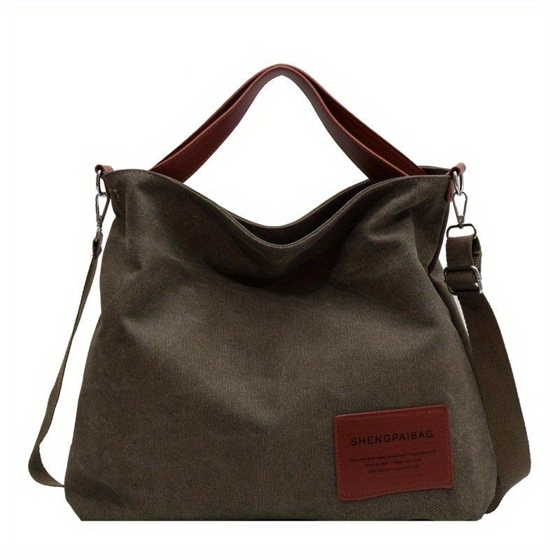 Canvas Shoulder Bag Minimalist Everyday Crossbody Tote
