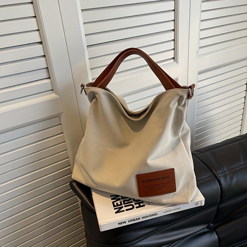 Canvas Shoulder Bag Minimalist Everyday Crossbody Tote