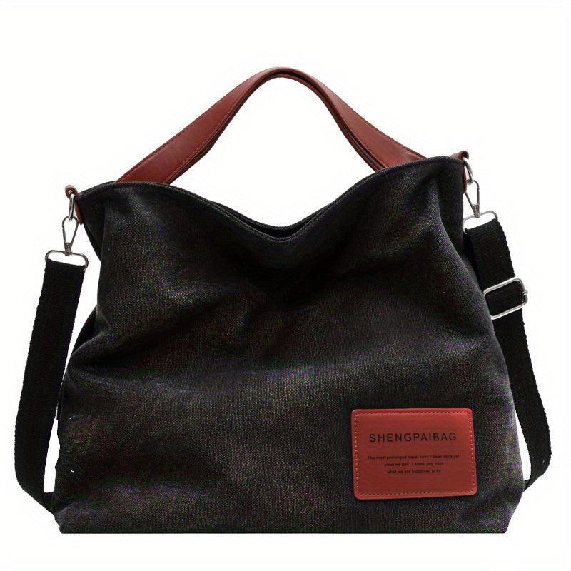 Canvas Shoulder Bag Minimalist Everyday Crossbody Tote