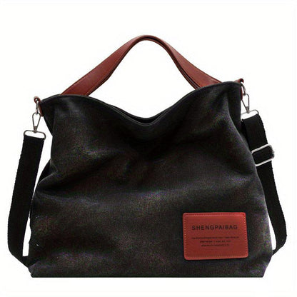 Canvas Shoulder Bag Minimalist Everyday Crossbody Tote