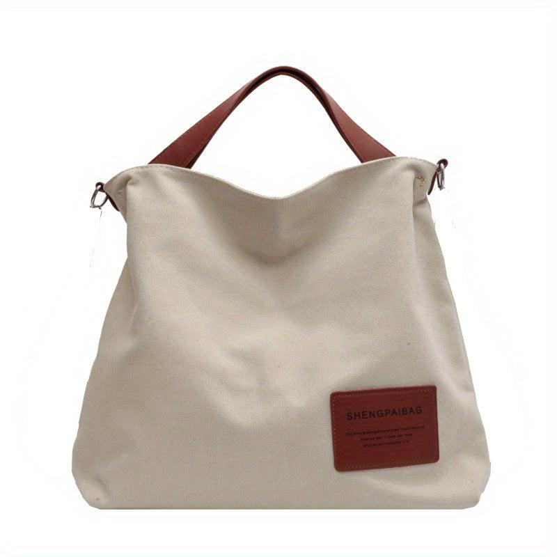 Canvas Shoulder Bag Minimalist Everyday Crossbody Tote