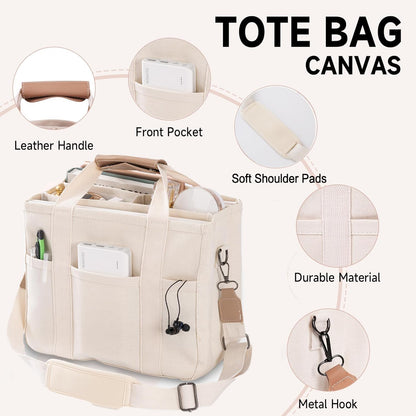 Canvas Tote Shoulder Bag Large Capacity Everyday Carry Shopper