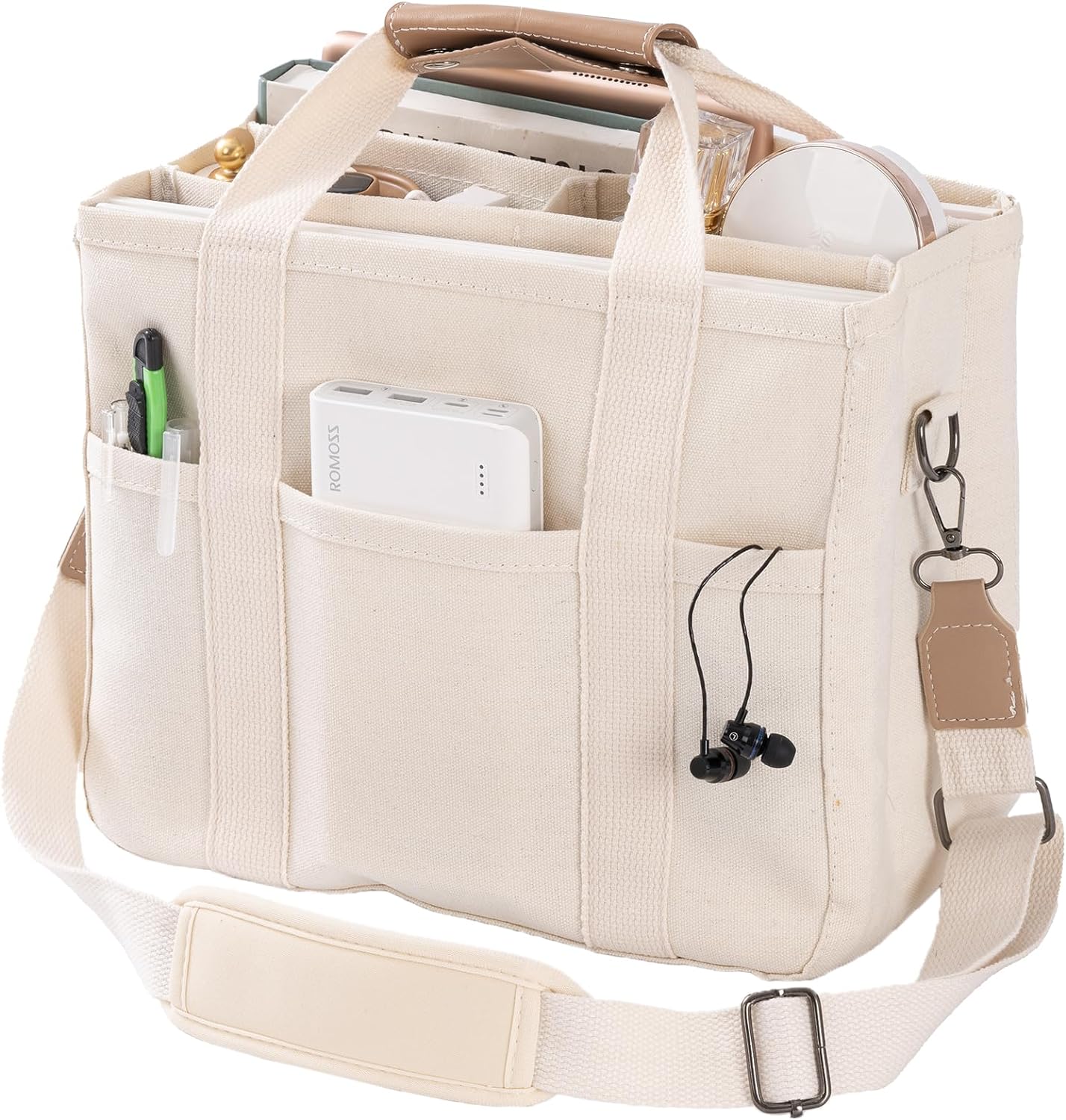 Canvas Tote Shoulder Bag Large Capacity Everyday Carry Shopper