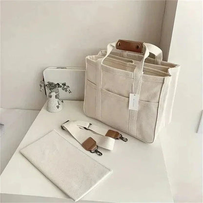 Canvas Tote Shoulder Bag Large Capacity Everyday Carry Shopper