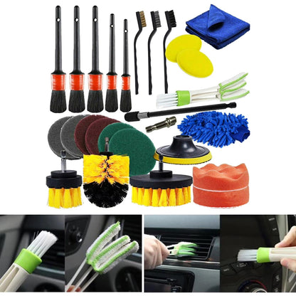 Car Detailing Brush Kit Interior Exterior Cleaning Tool Set