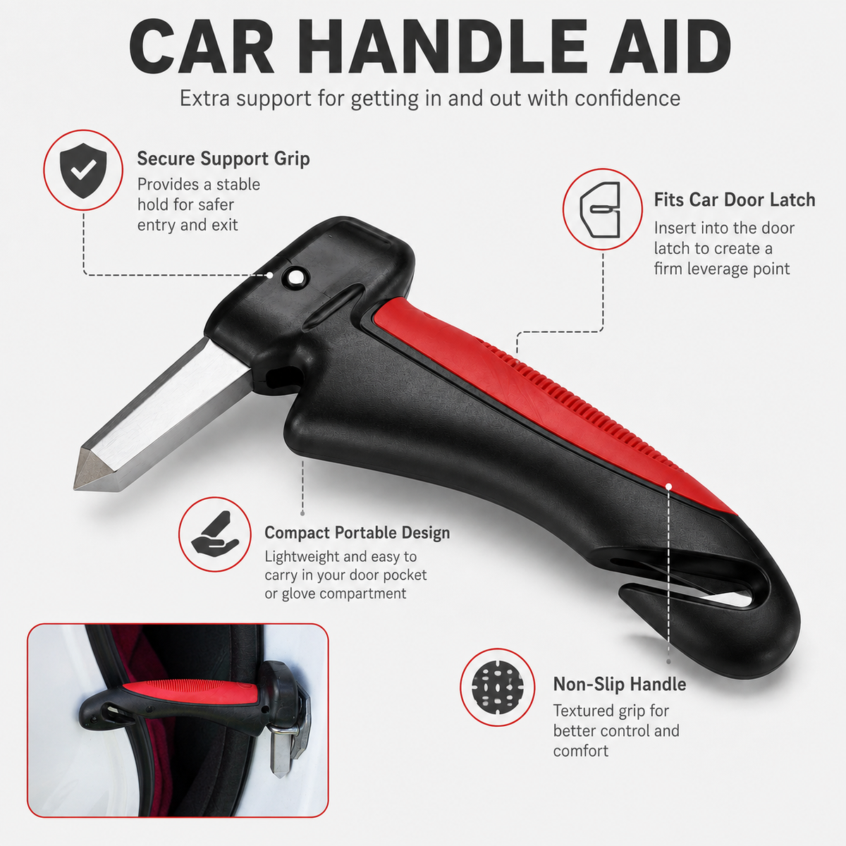 Car Door Support Handle for Easy Vehicle Entry and Exit