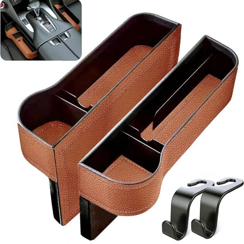 Car Seat Gap Organizer PU Leather Storage Console Holder