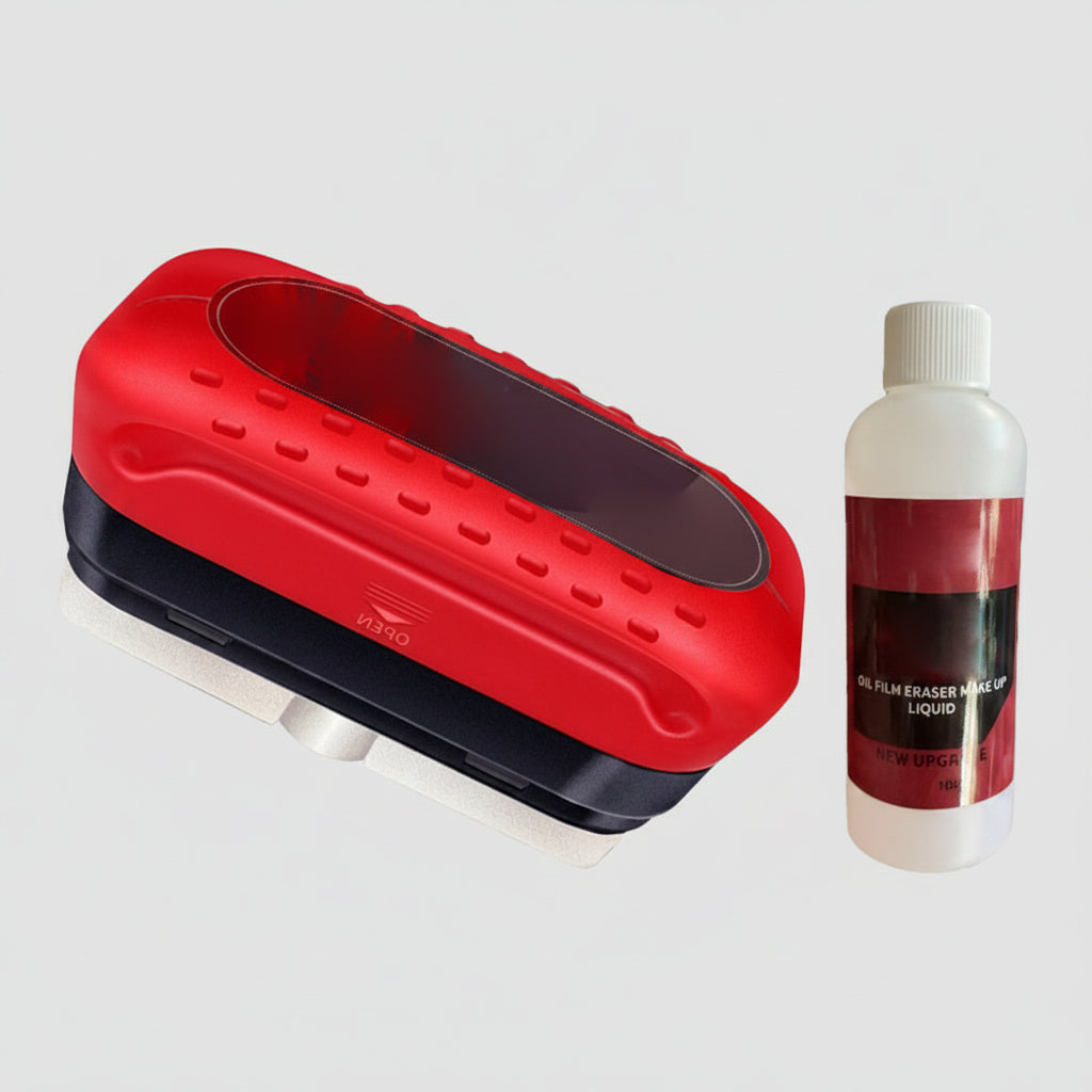 Car Windshield Glass Cleaner Kit with Applicator Brush and Cleaning Cloth